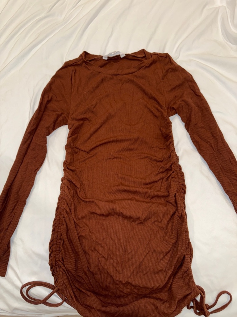 Steve Madden Rust Ribbed Midi Dress